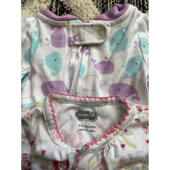 Carters, Mud Pie and More Girls Sizes Newborn-3mo sleepers Zip up and Button - Picture 3 of 7